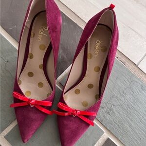 Boden Purple and Red Heels with Elegant Design